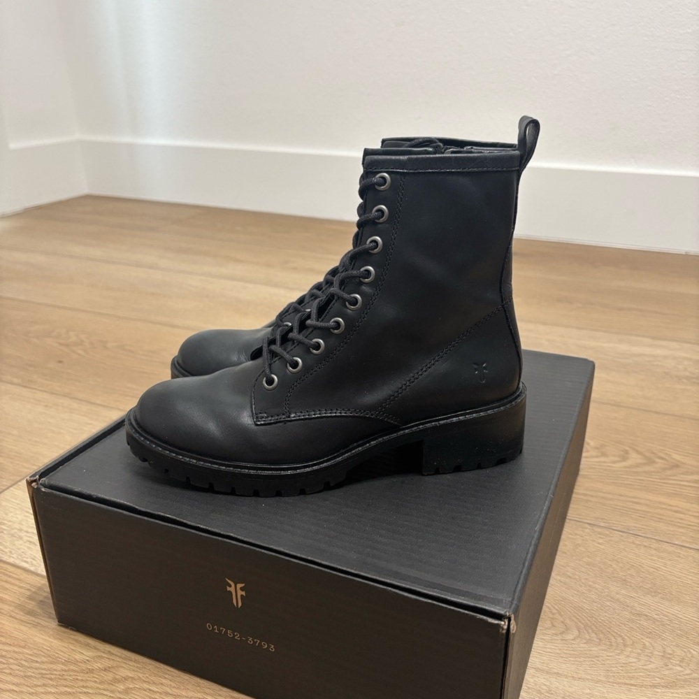 FRYE Black Foster Combat Boots